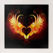 Angel Fire Heart with Wings Puzzle (Horizontal)