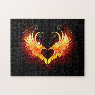 Angel Fire Heart with Wings Puzzle