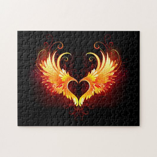Angel Fire Heart with Wings Puzzle (Horizontal)
