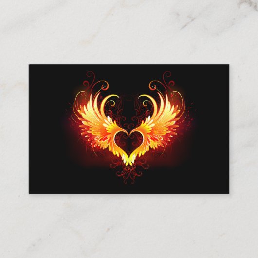 Angel Fire Heart with Wings Rabattkarte (Vorderseite)