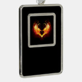 Angel Fire Heart with Wings Rahmen-Ornament Silber (Rechts)