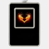 Angel Fire Heart with Wings Rahmen-Ornament Silber (Vorderseite)
