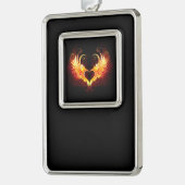 Angel Fire Heart with Wings Rahmen-Ornament Silber (Links)