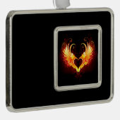 Angel Fire Heart with Wings Rahmen-Ornament Silber (Rechts)
