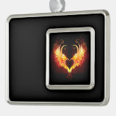 Angel Fire Heart with Wings Rahmen-Ornament Silber (Links)