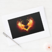 Angel Fire Heart with Wings Rechteckiger Aufkleber (Umschlag)