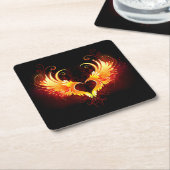 Angel Fire Heart with Wings Rechteckiger Pappuntersetzer (angewinkelt)