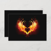 Angel Fire Heart with Wings RSVP Karte (Vorne/Hinten)