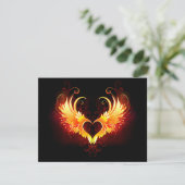 Angel Fire Heart with Wings RSVP Karte (Stehend Vorderseite)