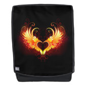Angel Fire Heart with Wings Rucksack (Vorderseite)