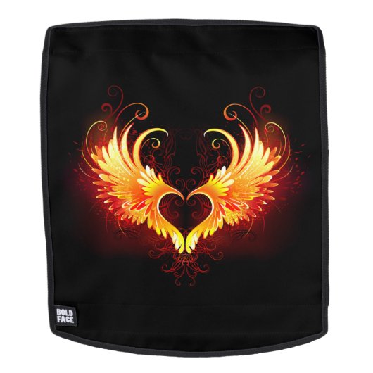 Angel Fire Heart with Wings Rucksack (Abnehmbare Front)