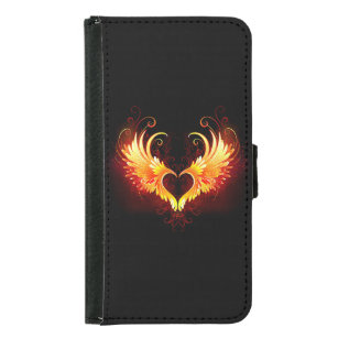 Angel Fire Heart with Wings Geldbeutel Hülle Für Das Samsung Galaxy S5