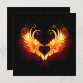 Angel Fire Heart with Wings Save The Date (Vorne/Hinten)