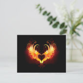 Angel Fire Heart with Wings Save The Date (Stehend Vorderseite)