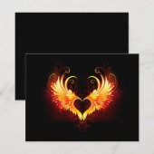 Angel Fire Heart with Wings Save The Date (Vorne/Hinten)