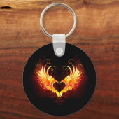 Angel Fire Heart with Wings Schlüsselanhänger (Vorderseite)