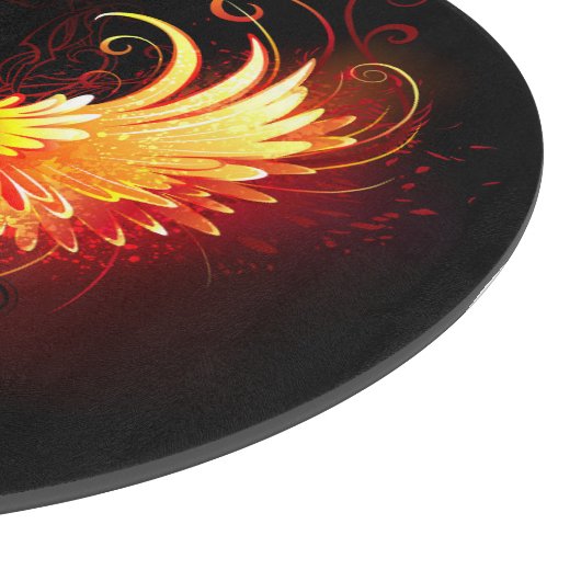 Angel Fire Heart with Wings Schneidebrett (Ecke)