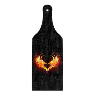 Angel Fire Heart with Wings Schneidebrett