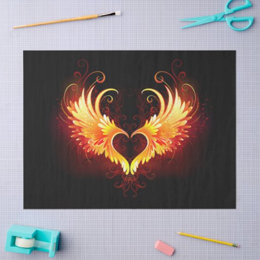 Angel Fire Heart with Wings Seidenpapier (Basteln)