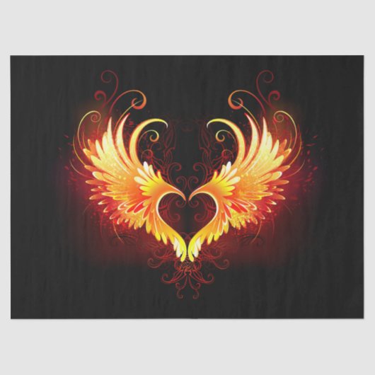 Angel Fire Heart with Wings Seidenpapier (Vorderseite)