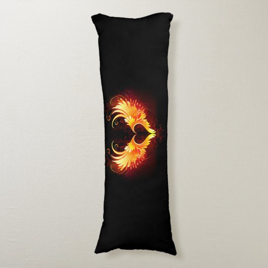 Angel Fire Heart with Wings Seitenschläferkissen (Vorderseite Vertikal)