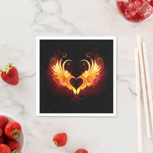 Angel Fire Heart with Wings Serviette (Beispiel)
