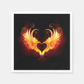 Angel Fire Heart with Wings Serviette (Vorderseite)