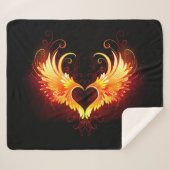 Angel Fire Heart with Wings Sherpadecke (Vorderseite (Horizontal))