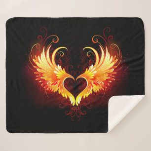 Angel Fire Heart with Wings Sherpadecke