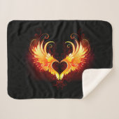 Angel Fire Heart with Wings Sherpadecke (Vorderseite (Horizontal))