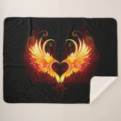 Angel Fire Heart with Wings Sherpadecke (Vorderseite (Horizontal))