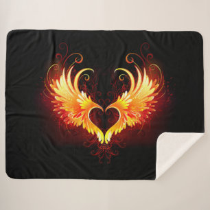 Angel Fire Heart with Wings Sherpadecke