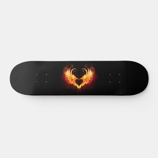 Angel Fire Heart with Wings Skateboard (Horizontal)