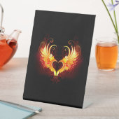 Angel Fire Heart with Wings Sockelschild (In Situ)