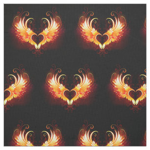 Angel Fire Heart with Wings Stoff
