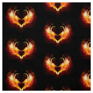 Angel Fire Heart with Wings Stoff