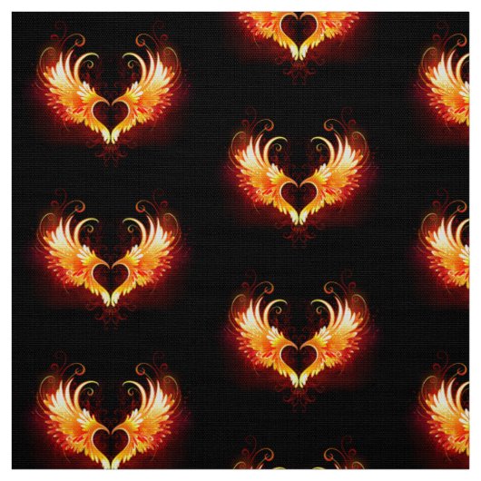 Angel Fire Heart with Wings Stoff (Muster)