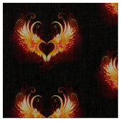 Angel Fire Heart with Wings Stoff (Nahaufnahme)