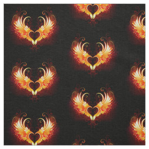 Angel Fire Heart with Wings Stoff