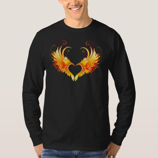 Angel Fire Heart with Wings T-Shirt (Vorderseite)