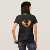 Angel Fire Heart with Wings T-Shirt (Schwarz voll)