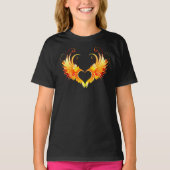 Angel Fire Heart with Wings T-Shirt (Vorderseite)