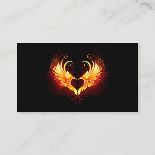 Angel Fire Heart with Wings Terminkarte (Vorderseite)