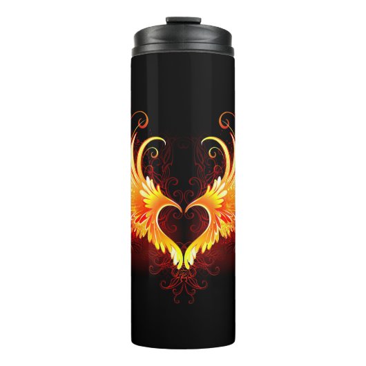 Angel Fire Heart with Wings Thermosbecher (Vorderseite)