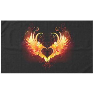 Angel Fire Heart with Wings Tischdecke