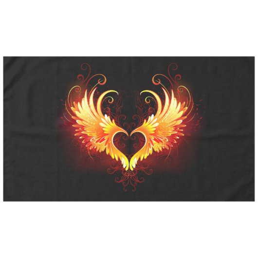 Angel Fire Heart with Wings Tischdecke (Vorderseite (Horizontal))