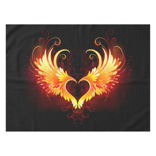 Angel Fire Heart with Wings Tischdecke (Vorderseite (Horizontal))