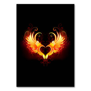 Angel Fire Heart with Wings Tischnummer