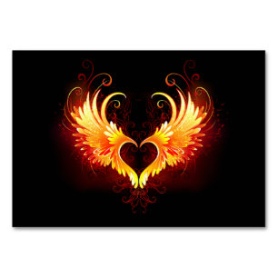 Angel Fire Heart with Wings Tischnummer