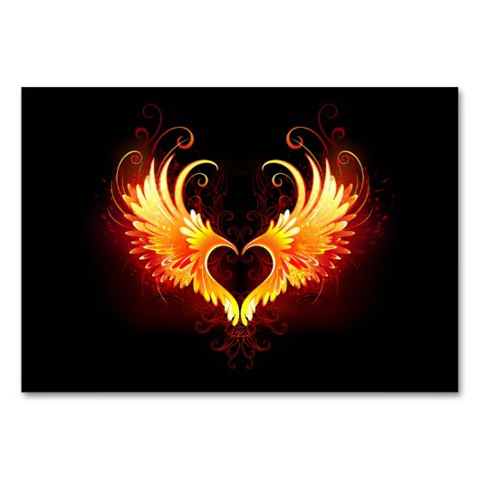 Angel Fire Heart with Wings Tischnummer (Vorderseite)